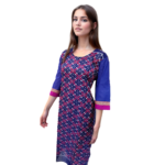 Sambalpuri Kurti Blue and Pink Buti Design Blue Hand | OdishaHandicrafts.COM