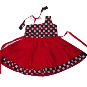 Sambalpuri Kid's Dress Red and Black Design | OdishaHandicrafts.COM
