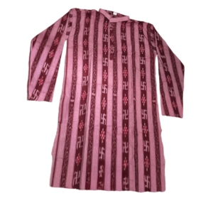 Sambalpuri Men's Kurta Pink Swastik Design | Odisha Handicrafts