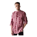 Sambalpuri Men's Kurta Pink Swastik Design Side View | Odisha Handicrafts